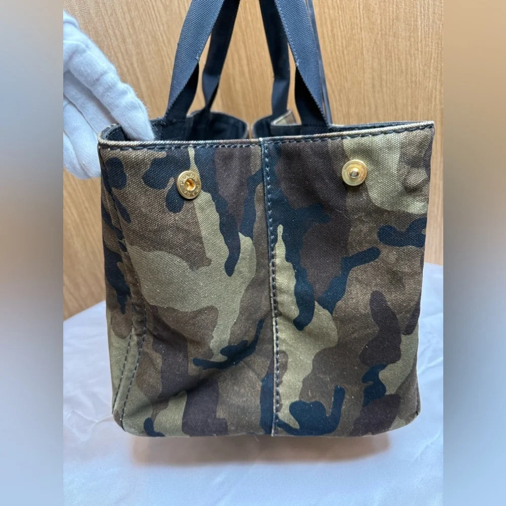 Prada Camo Canvas Tote Bag Structured Everyday Carry All - Picture 4 of 11
